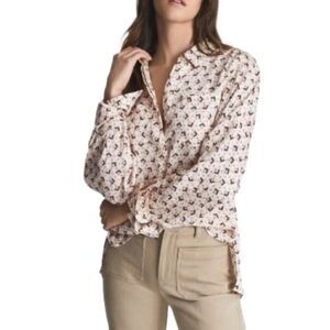 Reiss NWOT Pia Printed Geometric half button up - 2 ($228)